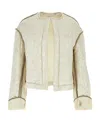 Dries Van Noten Platinum Silk Blend Bomber Jacket In White