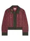 Dries Van Noten Jacquard Cropped Jacket In Red