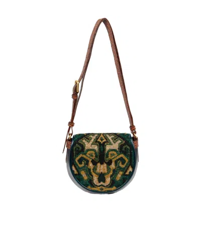 Dries Van Noten Jacquard Crossbody Bag In Brown