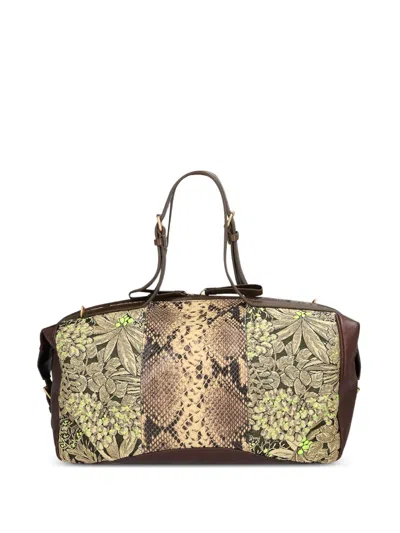 Dries Van Noten Jacquard East-west Bag In Brown