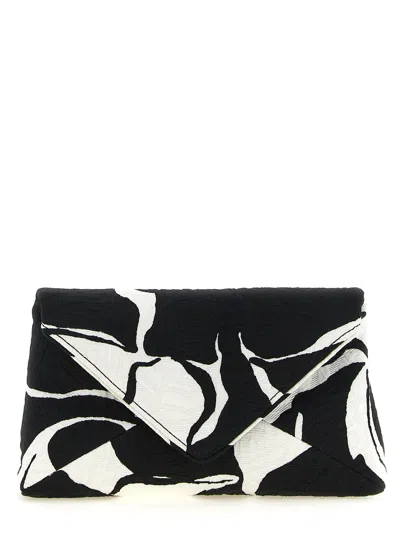 Dries Van Noten Jacquard Graphic Clutch In Black