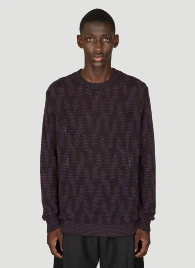 Dries Van Noten Jacquard Knit Sweater In Purple