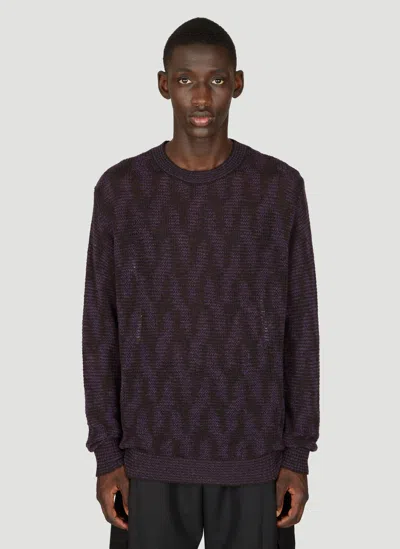 Dries Van Noten Jacquard Knit Jumper In Purple