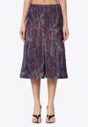 Dries Van Noten Jacquard Midi Skirt In Multi