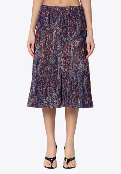 Dries Van Noten Jacquard Midi Skirt In Multi
