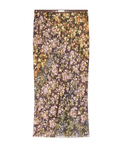 Dries Van Noten Jacquard Midi Skirt In Multi