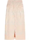 Dries Van Noten Pink Fitted Jacquard Midi Skirt In Pink