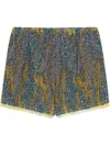 Dries Van Noten Jacquard Mini Shorts In Yellow