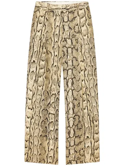 Dries Van Noten Jacquard Pants In Brown