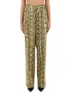 Dries Van Noten Wide Leg High Waist Animal Print Trousers In Animalier