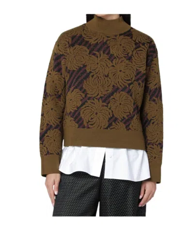 Dries Van Noten Jacquard-pattern Sweater In Green
