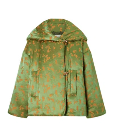Dries Van Noten Jacquard Puffer Jacket In Green
