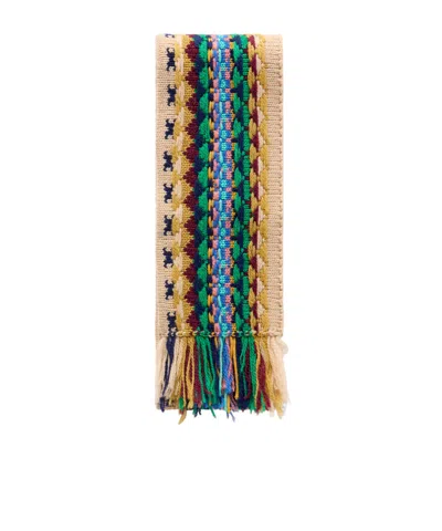Dries Van Noten Fringed Intrasia-knit Wool Scarf In Multi