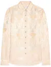Dries Van Noten Satin-jacquard Shirt In Neutrals