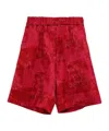 Dries Van Noten Pomy Elasticated Jacquard Wide-leg Shorts In Red