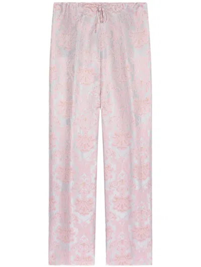 Dries Van Noten Jacquard Trousers In 514 Light Blue