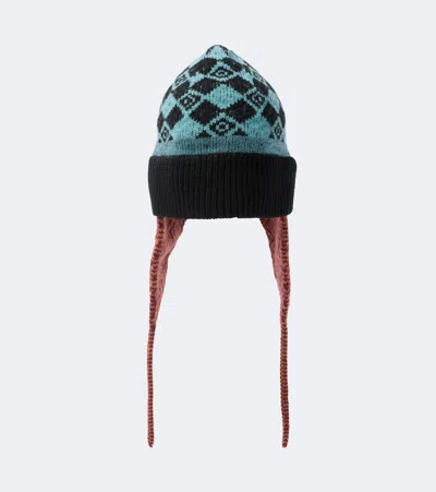 Dries Van Noten Jacquard Wool Beanie In Multicoloured