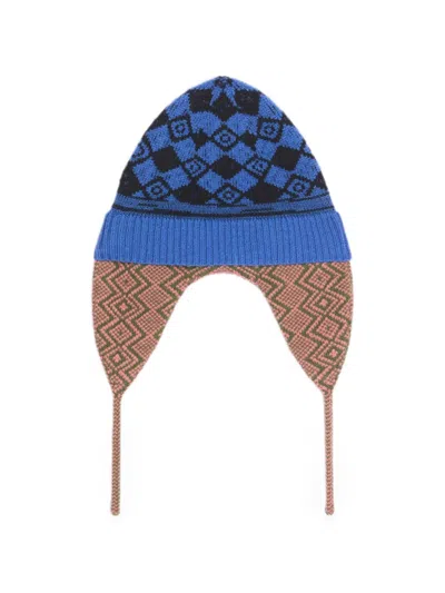 Dries Van Noten Jacquard Wool Hat In Blue