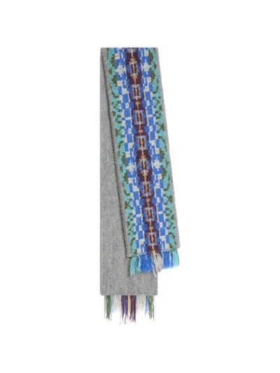 Dries Van Noten Marka Scarf In Wool Blend With Jacquard Motif In Multi