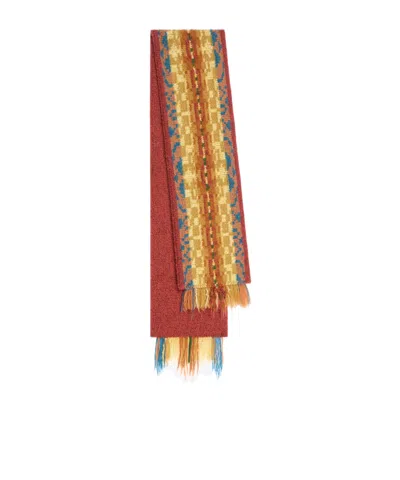 Dries Van Noten Jacquard Wool Scarf In Brown