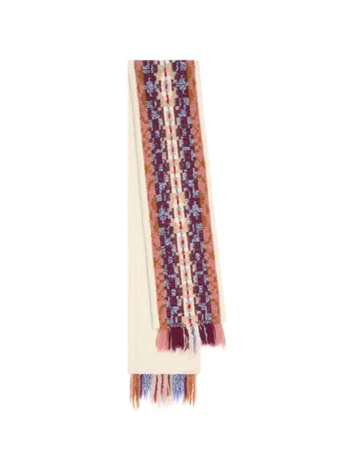 Dries Van Noten Jacquard Wool Scarf In Pink