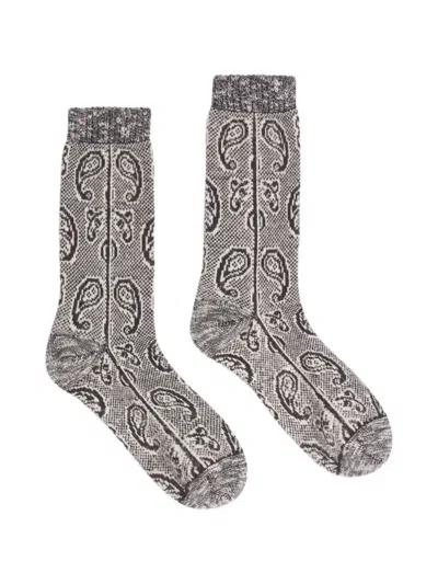 Dries Van Noten Jacquard Wool Socks In Gray