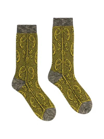 Dries Van Noten Jacquard Wool Socks In Green
