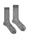 Dries Van Noten Paisley Jacquard Knit Ankle Socks In Gray