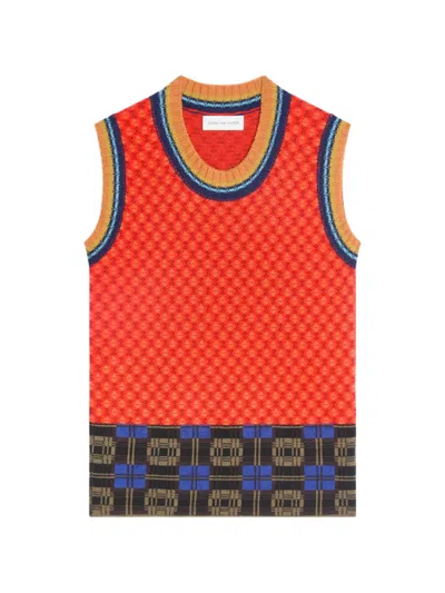 Dries Van Noten Jacquard Wool Sweater In Orange