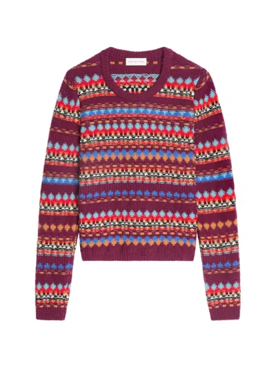 Dries Van Noten Jacquard Wool Sweater In Purple