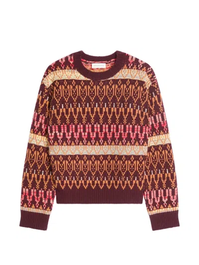 Dries Van Noten Jacquard Wool Sweater In Red