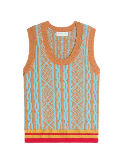 Dries Van Noten Jacquard Wool Top In Multi