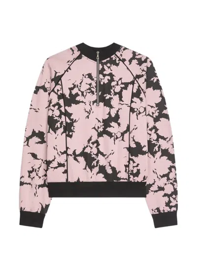 Dries Van Noten Jacquard Zip Sweatshirt In Pink