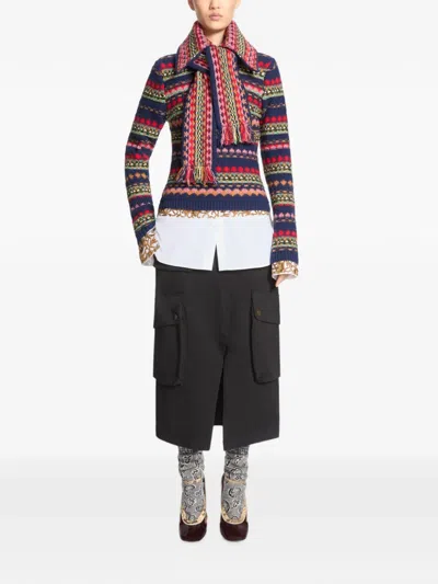 Dries Van Noten Jacquard-wool Collar In Multi