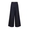Dries Van Noten Wide-leg Pleated Front Belt Loops Trousers In Blue