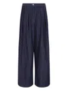 Dries Van Noten Wide-leg Pleated Front Belt Loops Trousers In Blue