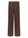 Dries Van Noten Wide Leg Trousers Zip Pockets In Brown