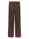 Dries Van Noten Wide Leg Trousers Zip Pockets In Brown