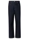 Dries Van Noten Straight Leg Denim Pants With Contrast Stitching In Blue