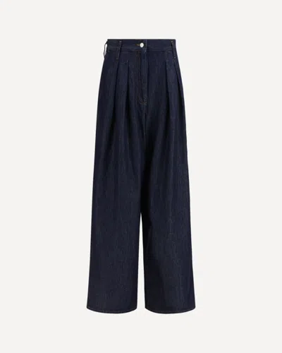 Dries Van Noten Jeans Wide Leg Con Pinces In Blue