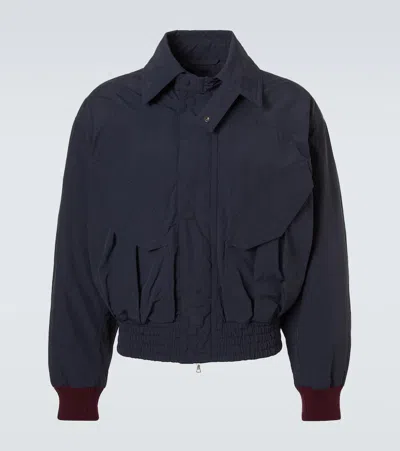 Dries Van Noten Jersey Blouson Jacket In Blue