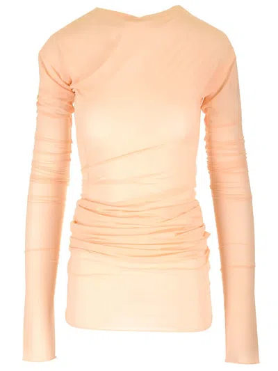 Dries Van Noten Jersey Crew Neck Top In Rose