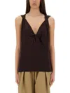 Dries Van Noten Hantex Cotton Tank Top Clothing In Bordeaux