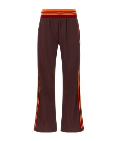 Dries Van Noten Jersey Track Pants In Brown