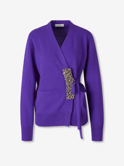 Dries Van Noten Long Sleeve Cardigan In Purple