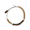 Dries Van Noten Tiger-eye Necklace In Brown/gold