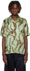 Dries Van Noten Khaki Boxy Viscose Shirt In 606 Khaki