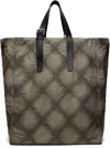 Dries Van Noten Khaki Canvas Tote In 901 Anthracite