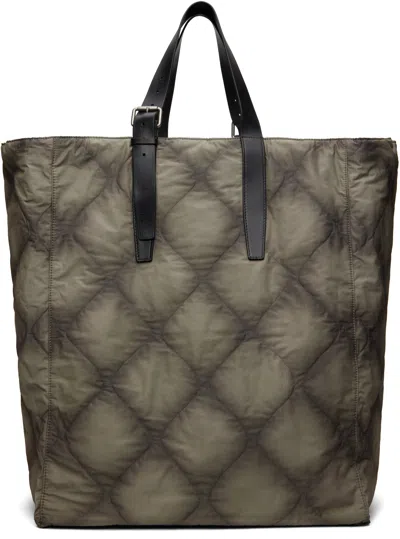 Dries Van Noten Khaki Canvas Tote In 901 Anthracite