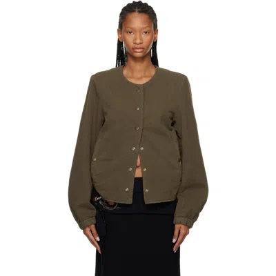 Dries Van Noten Vitsa Cotton-twill Jacket In Green